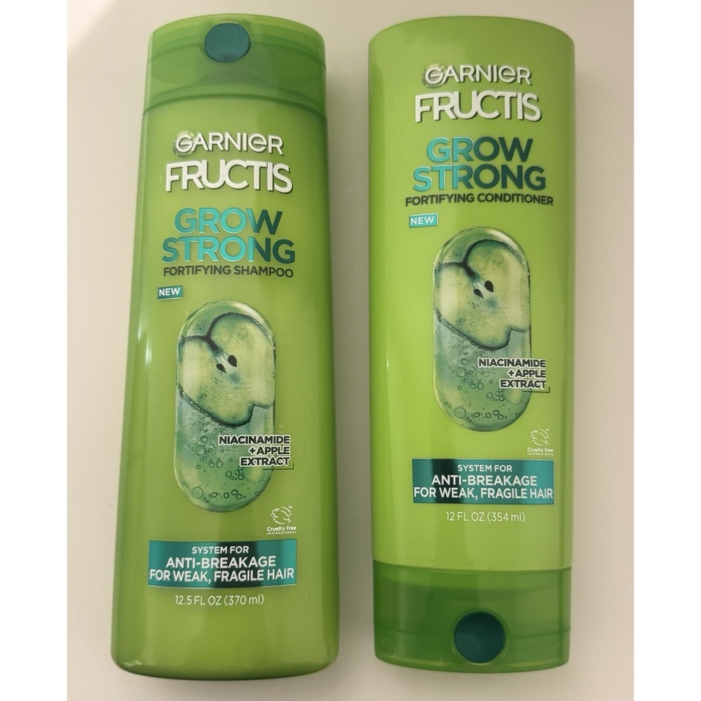 Garnier Fructis Grow Strong Shampoo + Conditioner Set 12.5/12 oz Niacinamide